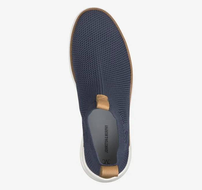 Women8217s Shoes Emery Knit Chelsea Boot Navy Knit Johnston and Murphy Women