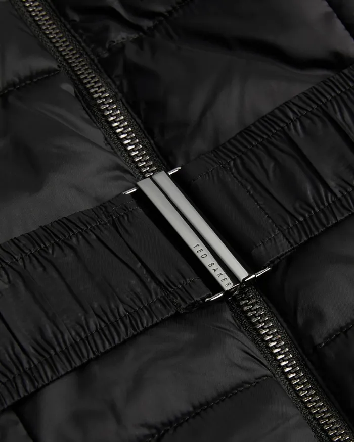 Women ABBIIEE 8211 Belted Padded Coat With Detachable Hood Black Ted Baker Coats and Jackets