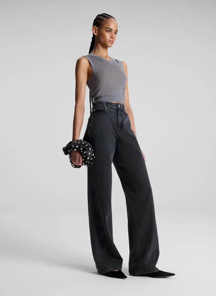 Women Abbott II Denim Jean Washed Black ALC Bottoms