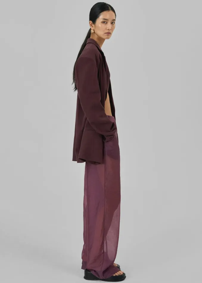 Women Abra Sheer Trousers 8211 Burgundy The Frankie Shop Bottoms