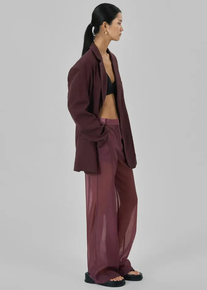 Women Abra Sheer Trousers 8211 Burgundy The Frankie Shop Bottoms