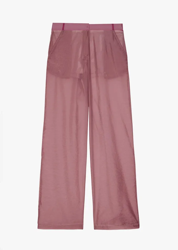 Women Abra Sheer Trousers 8211 Burgundy The Frankie Shop Bottoms
