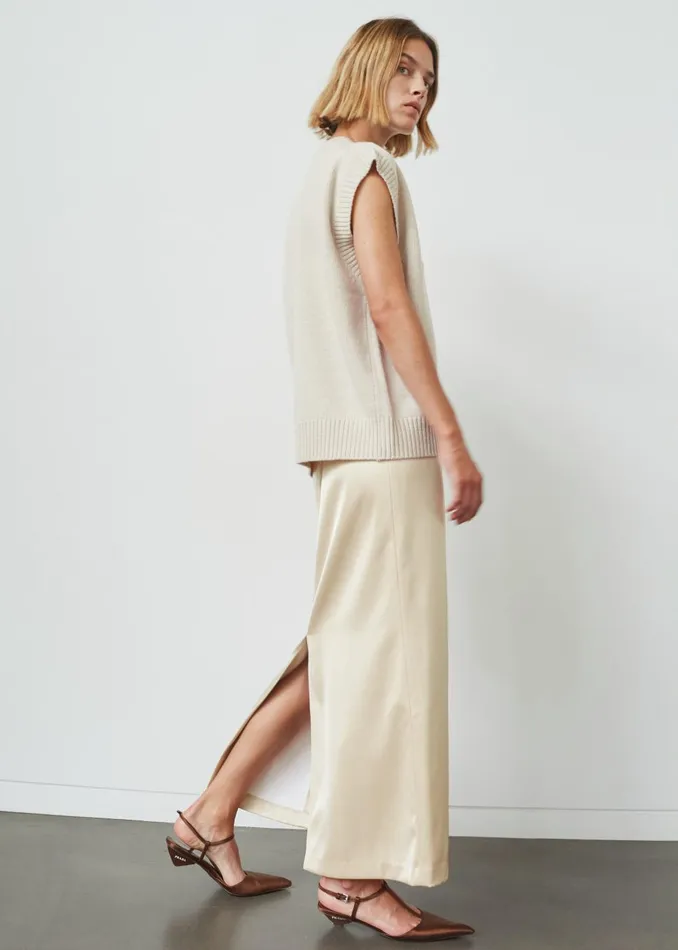 Women Adriana Midi Skirt 8211 Beige The Frankie Shop Bottoms