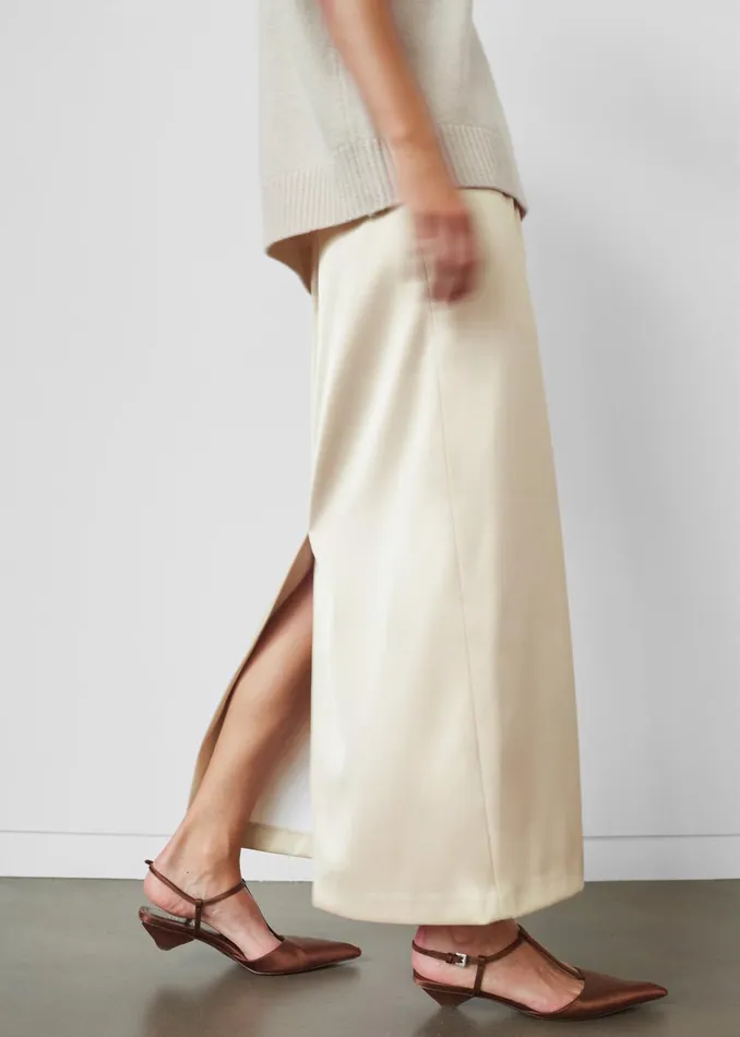 Women Adriana Midi Skirt 8211 Beige The Frankie Shop Bottoms