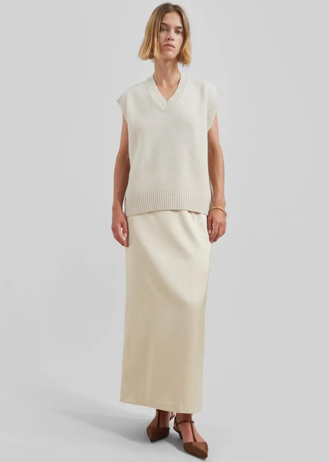Women Adriana Midi Skirt 8211 Beige The Frankie Shop Bottoms