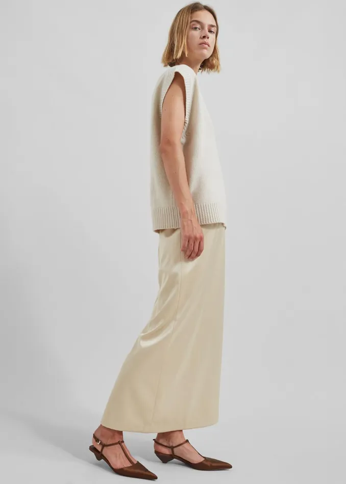 Women Adriana Midi Skirt 8211 Beige The Frankie Shop Bottoms