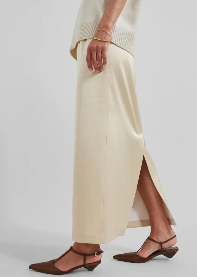 Women Adriana Midi Skirt 8211 Beige The Frankie Shop Bottoms