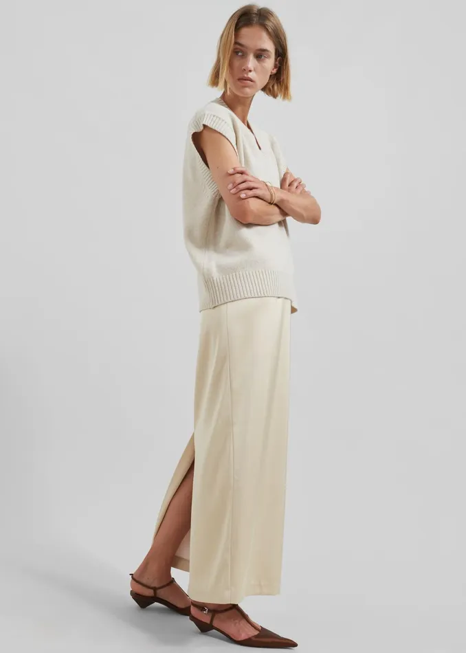 Women Adriana Midi Skirt 8211 Beige The Frankie Shop Bottoms
