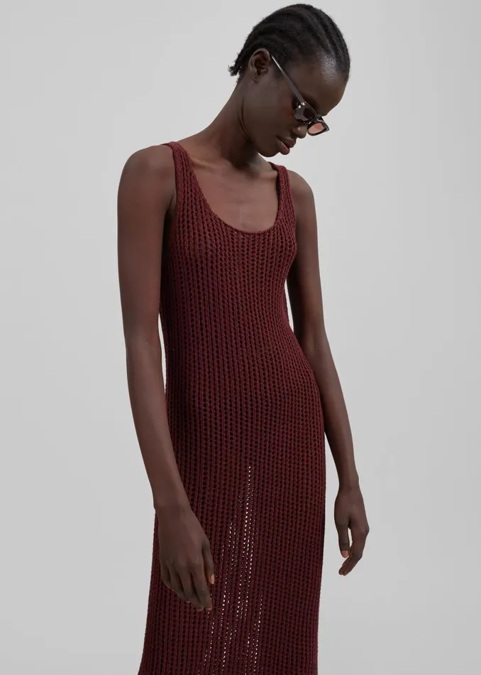 Women Adrienna Crochet Maxi Dress 8211 Burgundy The Frankie Shop Dresses