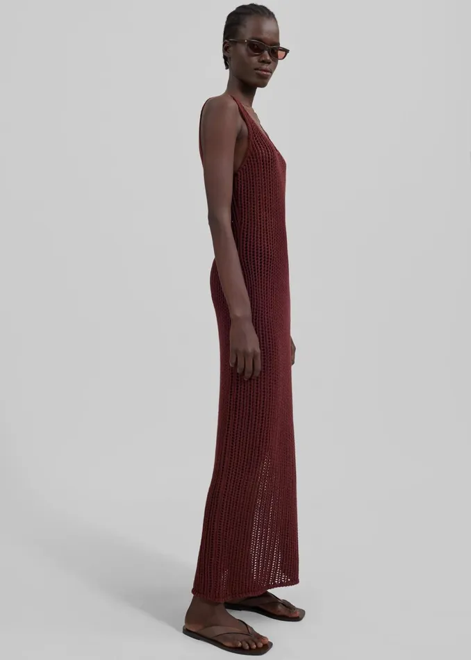 Women Adrienna Crochet Maxi Dress 8211 Burgundy The Frankie Shop Dresses