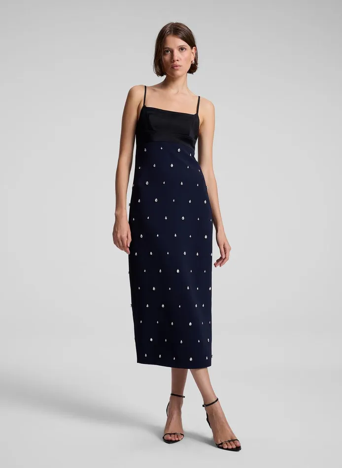 Women Alana Embellished Midi Dress Evening Blueblackcrystal ALC Dresses