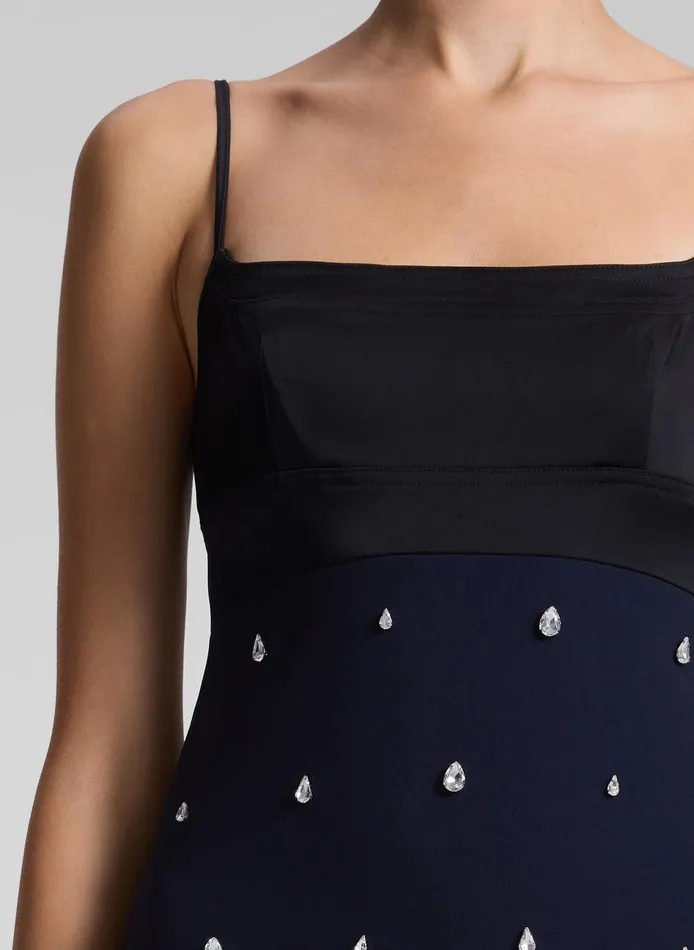 Women Alana Embellished Midi Dress Evening Blueblackcrystal ALC Dresses