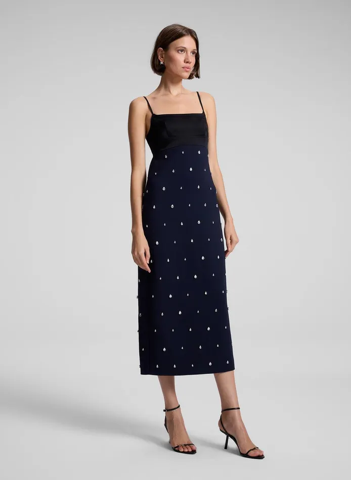 Women Alana Embellished Midi Dress Evening Blueblackcrystal ALC Dresses