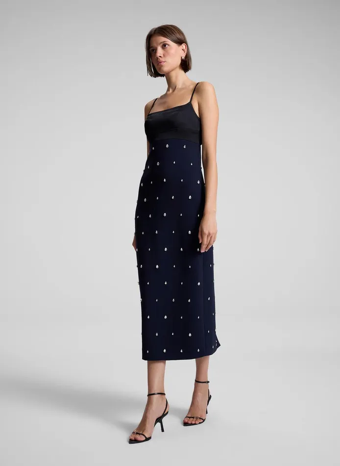 Women Alana Embellished Midi Dress Evening Blueblackcrystal ALC Dresses