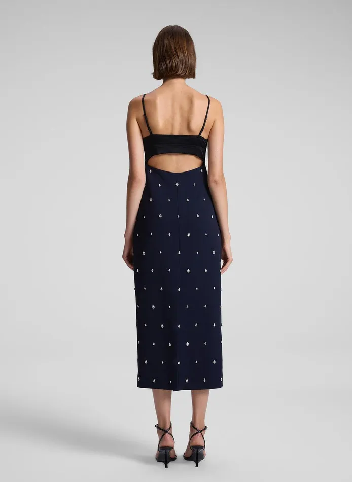 Women Alana Embellished Midi Dress Evening Blueblackcrystal ALC Dresses