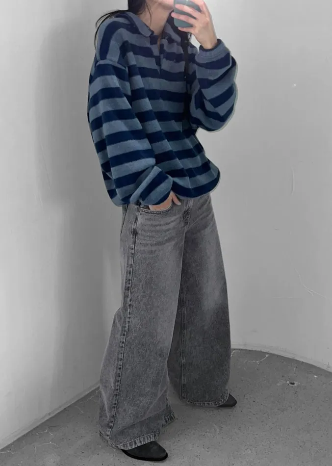 Women Alani Wide Leg Jeans 8211 Black Wash The Frankie Shop Bottoms