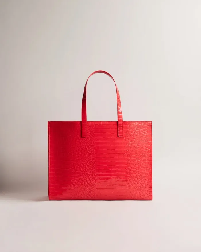 Women ALLICON 8211 Mock Croc Icon Tote Bag Coral Ted Baker Tote Bags