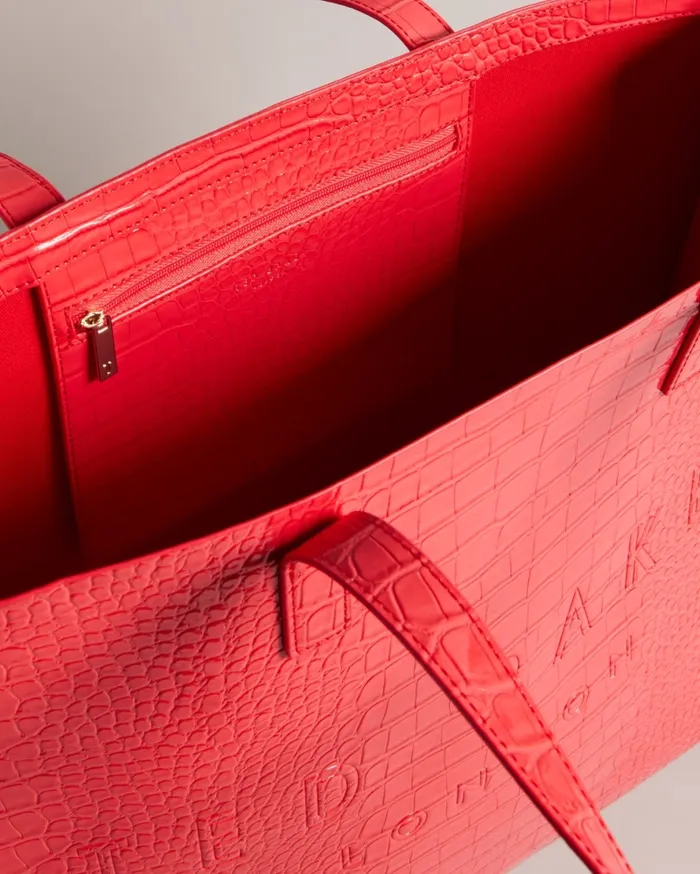 Women ALLICON 8211 Mock Croc Icon Tote Bag Coral Ted Baker Tote Bags Women ALLICON 8211 Mock Croc Icon Tote Bag Coral Ted Baker Tote Bags