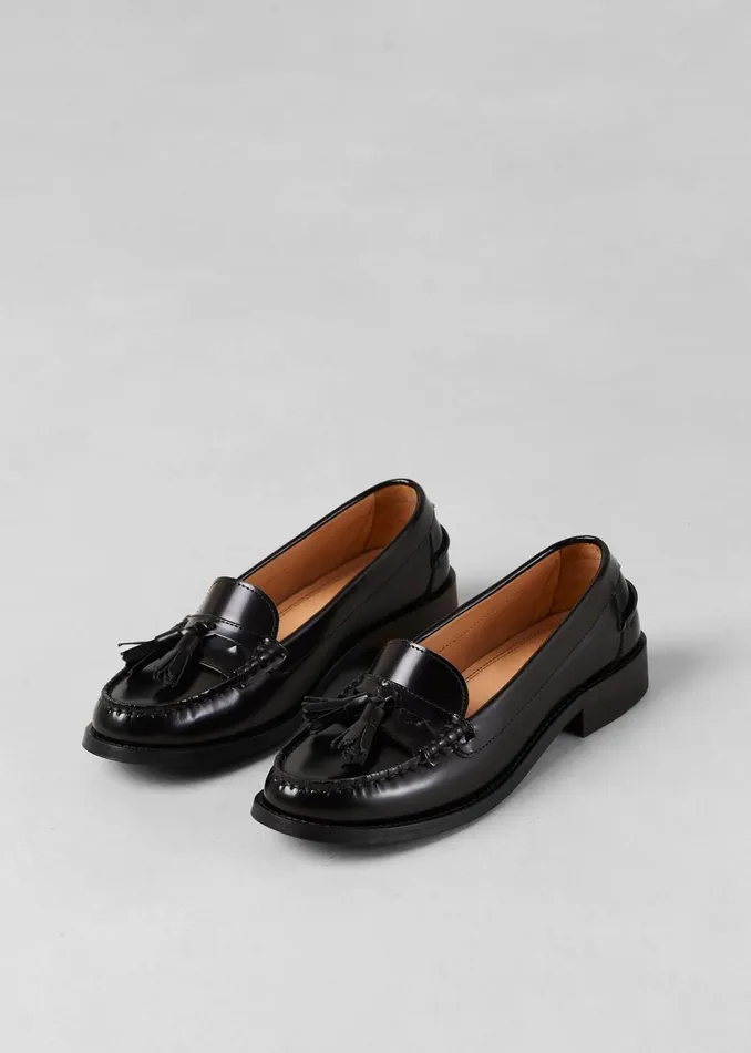 Women Alohas Terrane Leather Loafers 8211 Black The Frankie Shop