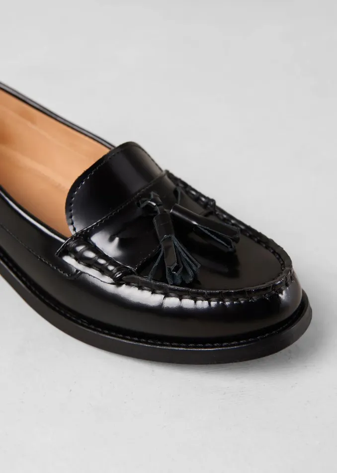 Women Alohas Terrane Leather Loafers 8211 Black The Frankie Shop