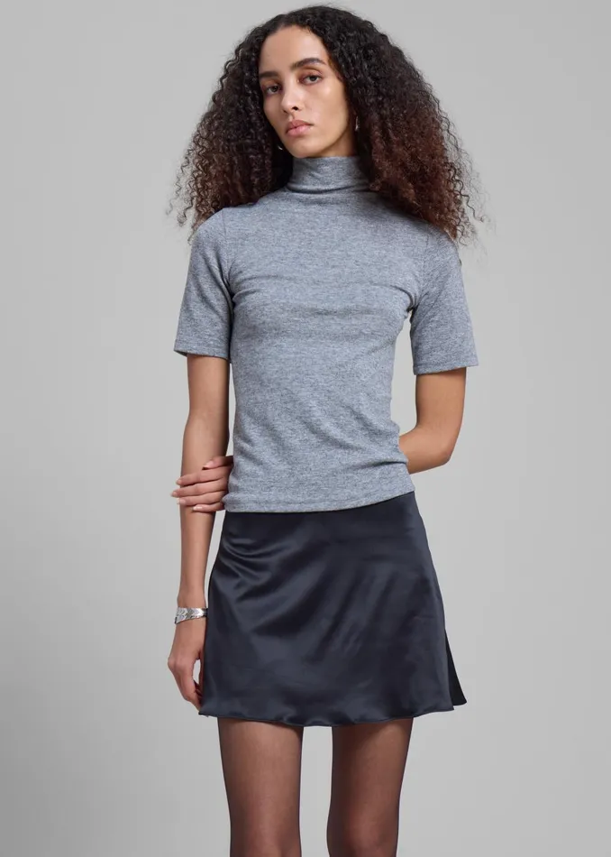 Women Amelia Mockneck Top 8211 Grey The Frankie Shop Tops