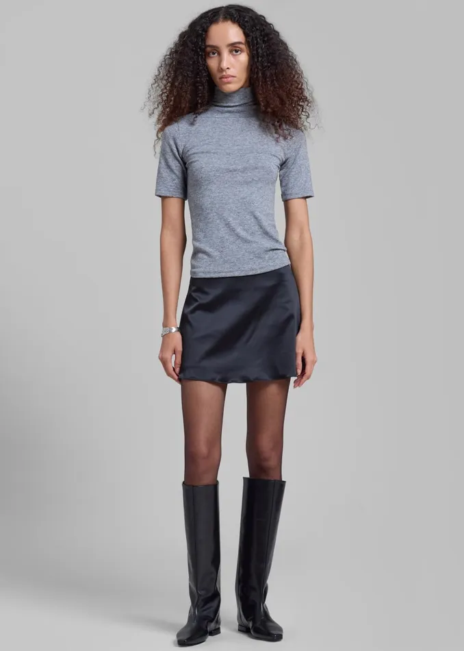 Women Amelia Mockneck Top 8211 Grey The Frankie Shop Tops
