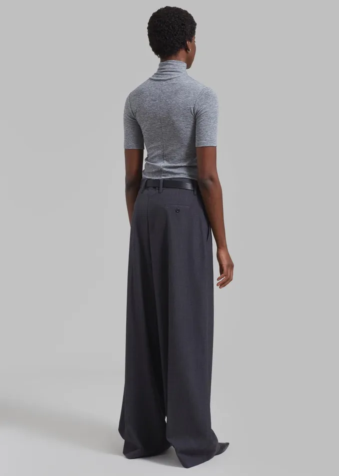 Women Amelia Mockneck Top 8211 Grey The Frankie Shop Tops