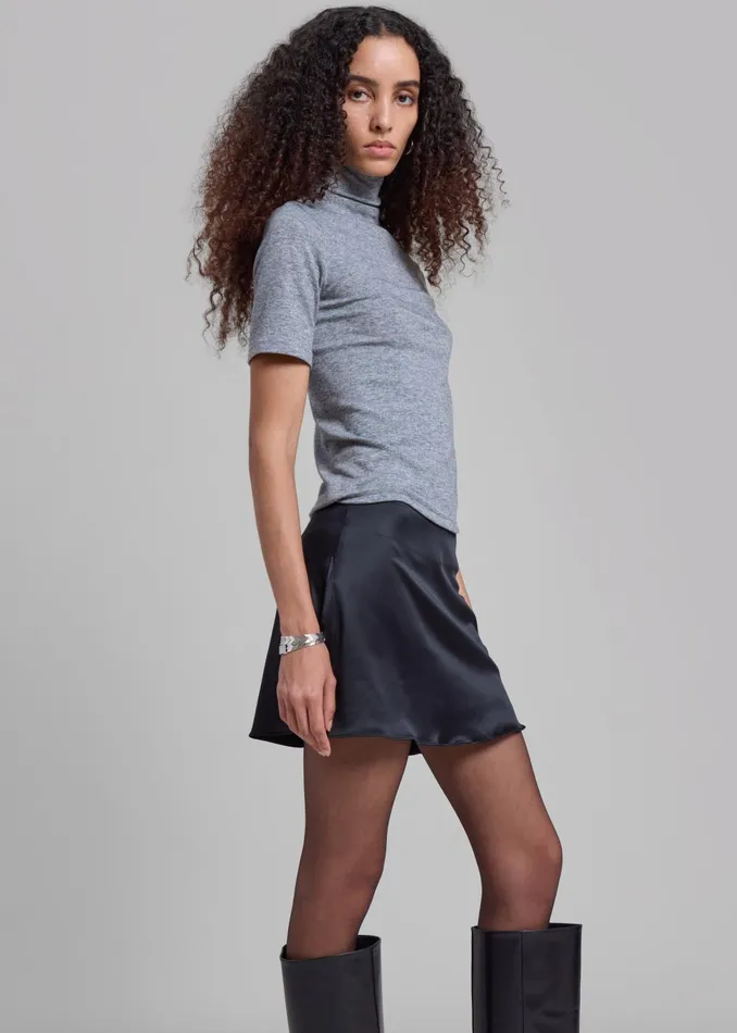 Women Amelia Mockneck Top 8211 Grey The Frankie Shop Tops
