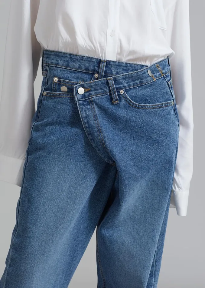 Women Andrea Denim Pants 8211 Medium Wash The Frankie Shop Bottoms