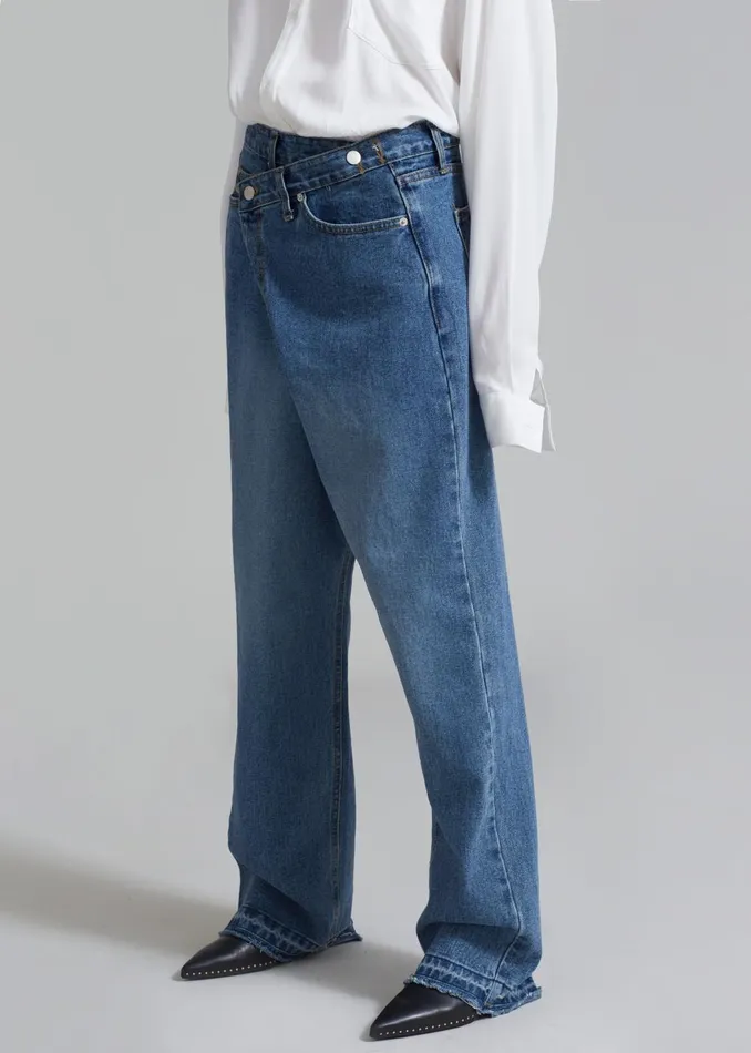 Women Andrea Denim Pants 8211 Medium Wash The Frankie Shop Bottoms