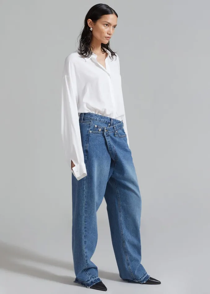 Women Andrea Denim Pants 8211 Medium Wash The Frankie Shop Bottoms