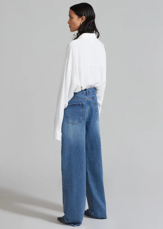 Women Andrea Denim Pants 8211 Medium Wash The Frankie Shop Bottoms