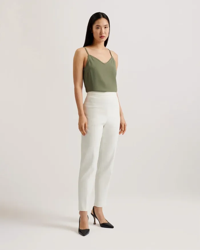 Women ANDRENO 8211 Strappy Cami With Looped Trims Khaki Ted Baker Tops and Blouses Women ANDRENO 8211 Strappy Cami With Looped Trims Khaki Ted Baker Tops and Blouses