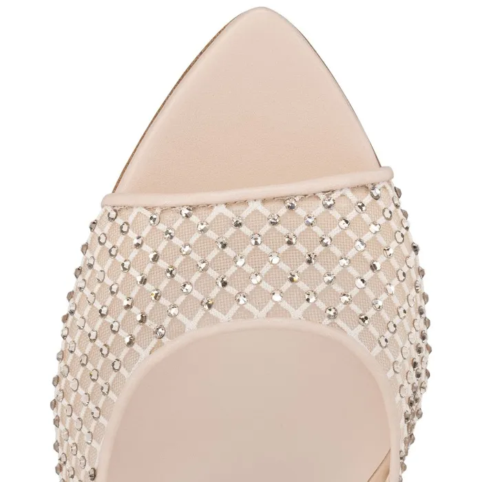 Women Apostropha Mule Mesh Strass 80 Mm Mules 8211 Mesh Nappa Leather And Strass 8211 Leche Christian Louboutin Sandals and Slides