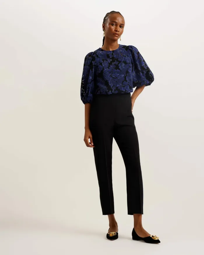 Women ARPY 8211 Printed Balloon Sleeve Top Navy Ted Baker Tops and Blouses