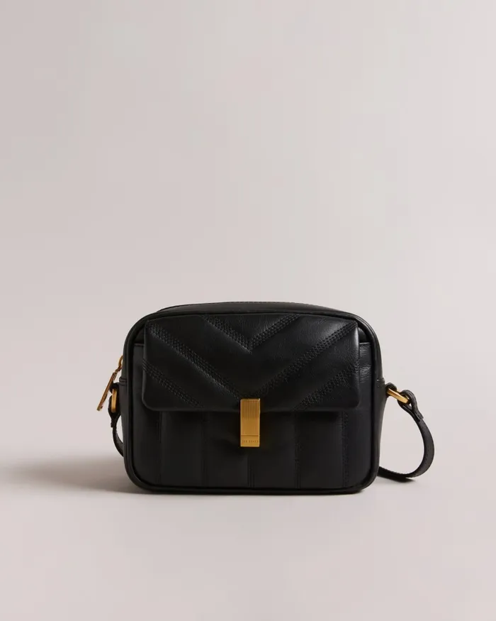 Women AYALILY 8211 Leather Puffer Crossbody Bag Black Ted Baker Crossbody Bags