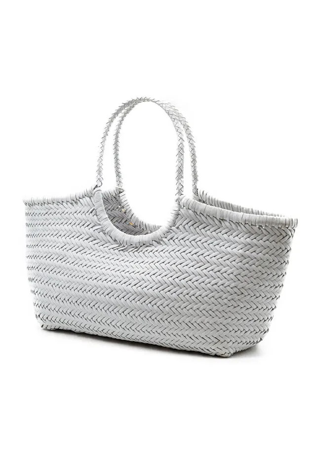 Women Bags and Travel LoveShackFancy Dragon Diffusion Nantucket Large Woven Leather Tote Optic White Women Bags and Travel LoveShackFancy Dragon Diffusion Nantucket Large Woven Leather Tote Optic White