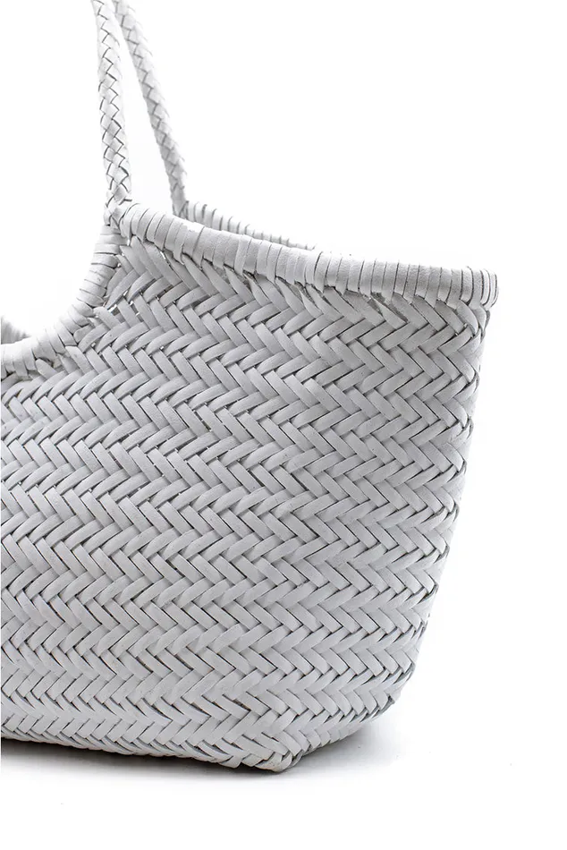 Women Bags and Travel LoveShackFancy Dragon Diffusion Nantucket Large Woven Leather Tote Optic White Women Bags and Travel LoveShackFancy Dragon Diffusion Nantucket Large Woven Leather Tote Optic White