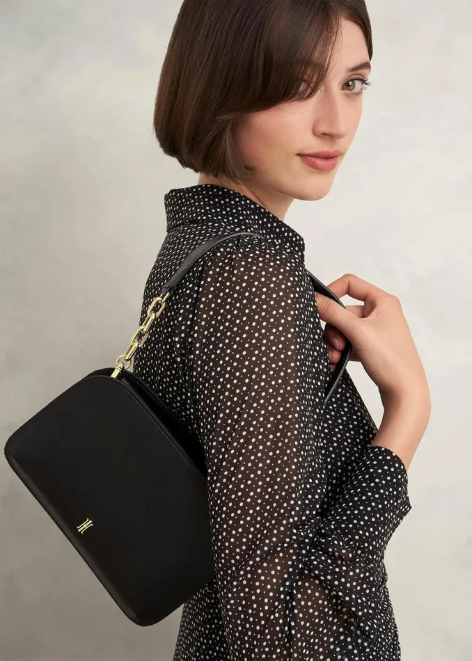 Women Bags Hobbs Milan Satin Clutch Bag Black