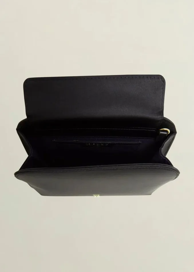 Women Bags Hobbs Milan Satin Clutch Bag Black