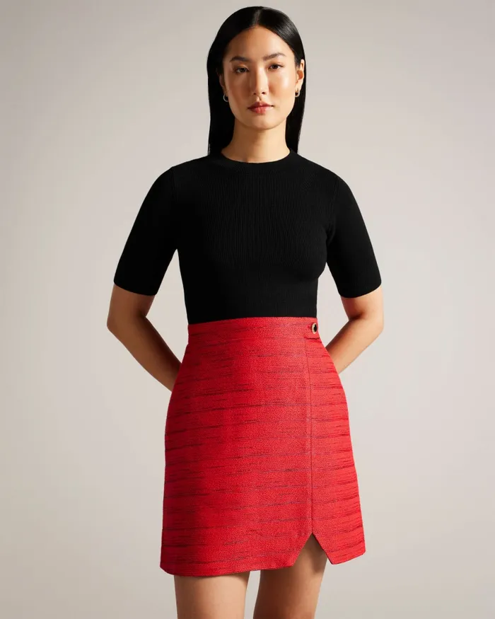 Women BAILEA 8211 Mini Illusion Shift Dress Red Ted Baker Dresses Women BAILEA 8211 Mini Illusion Shift Dress Red Ted Baker Dresses
