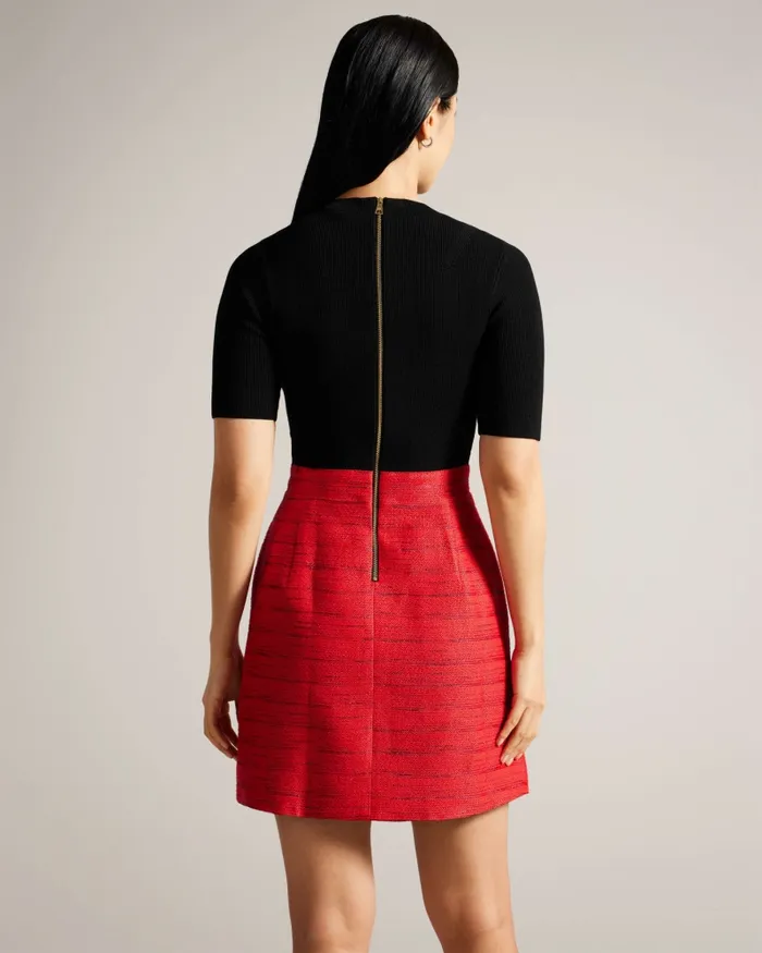 Women BAILEA 8211 Mini Illusion Shift Dress Red Ted Baker Dresses Women BAILEA 8211 Mini Illusion Shift Dress Red Ted Baker Dresses