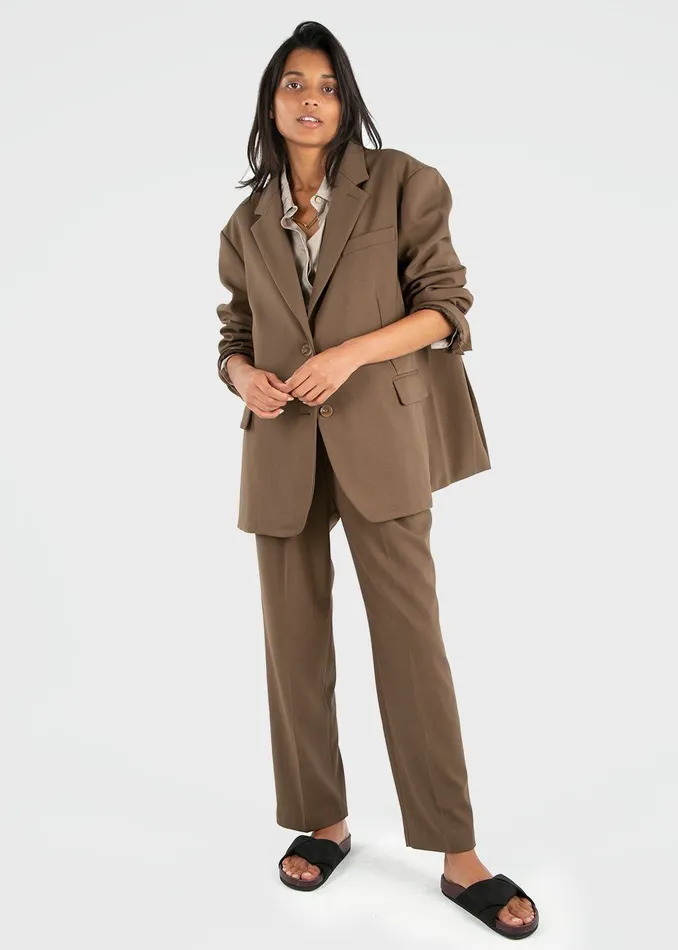 Women Bea Blazer 8211 Chocolate The Frankie Shop Outerwear