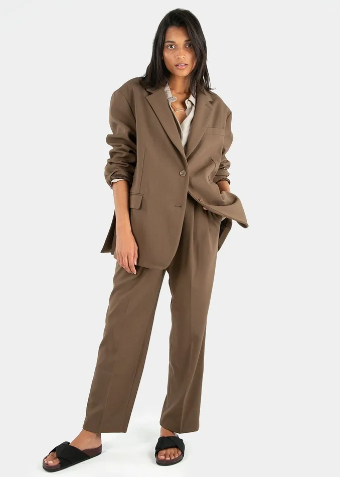 Women Bea Blazer 8211 Chocolate The Frankie Shop Outerwear