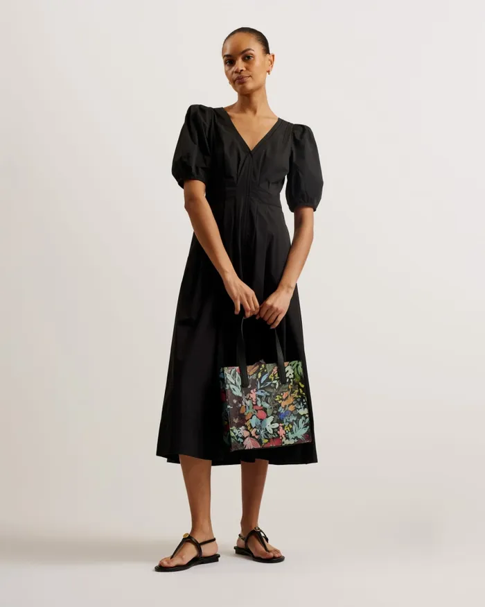 Women BEAICON 8211 Printed Faux Leather Small Icon Bag Black Ted Baker Tote Bags Women BEAICON 8211 Printed Faux Leather Small Icon Bag Black Ted Baker Tote Bags