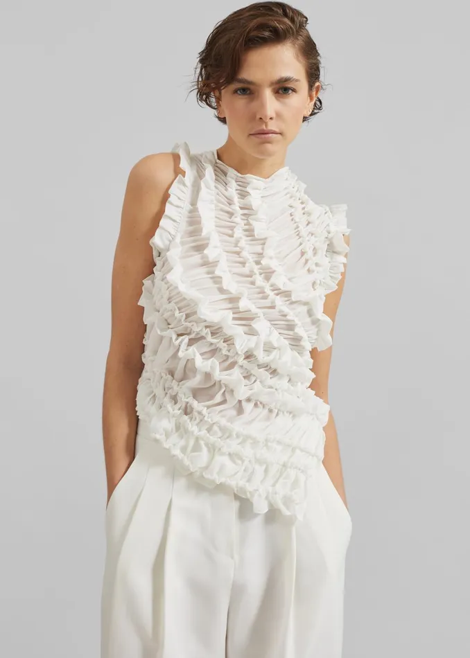 Women Beaufille Vera Blouse 8211 White The Frankie Shop Tops
