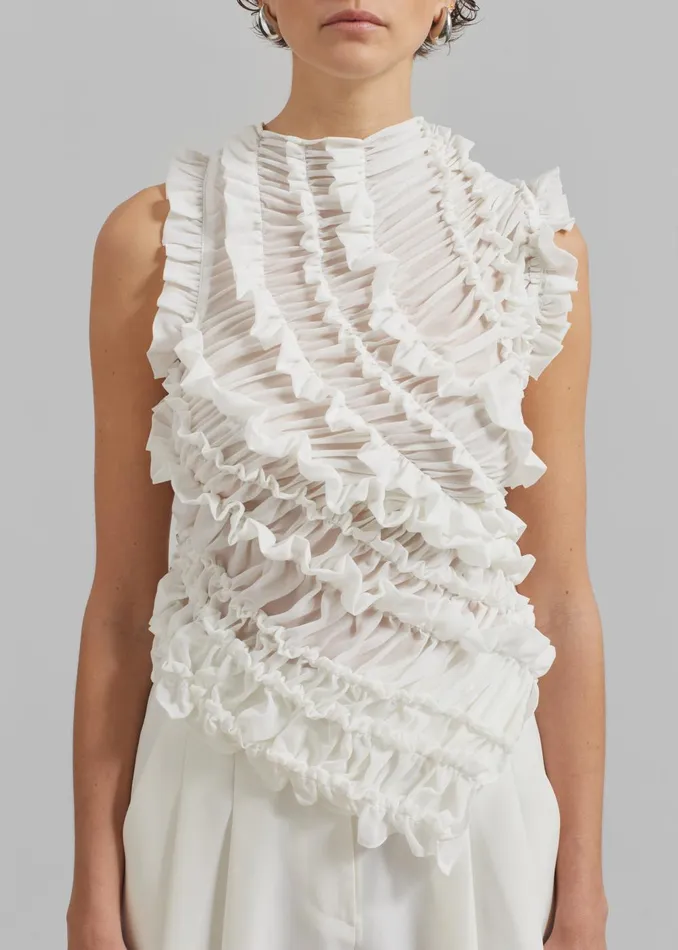 Women Beaufille Vera Blouse 8211 White The Frankie Shop Tops