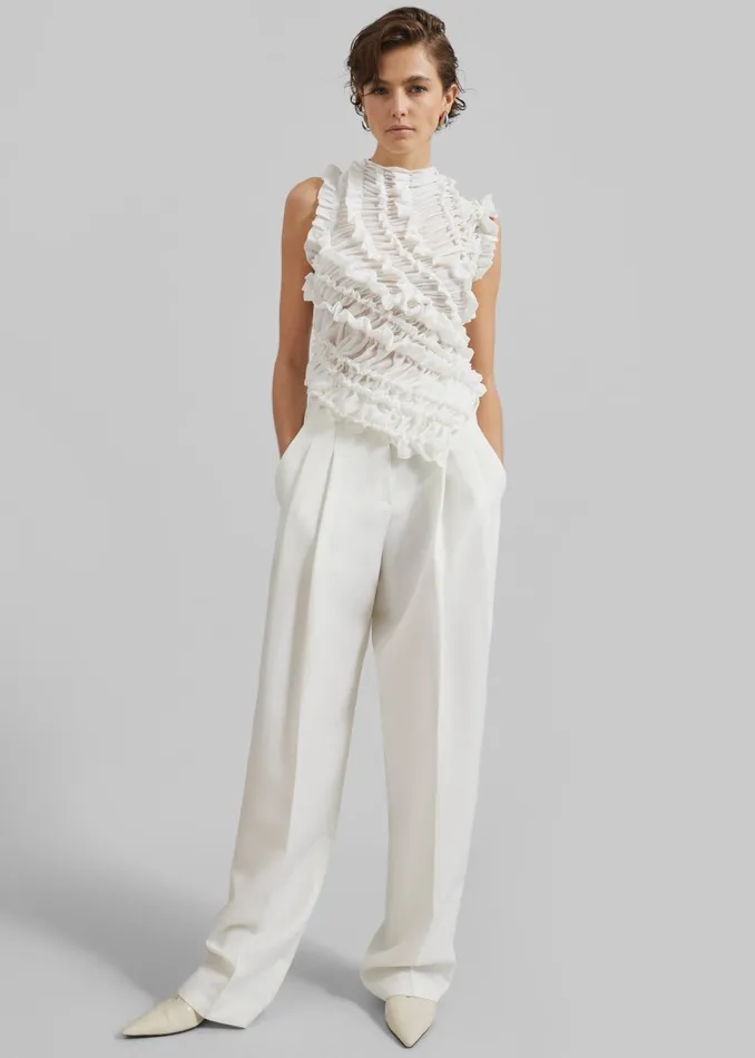 Women Beaufille Vera Blouse 8211 White The Frankie Shop Tops