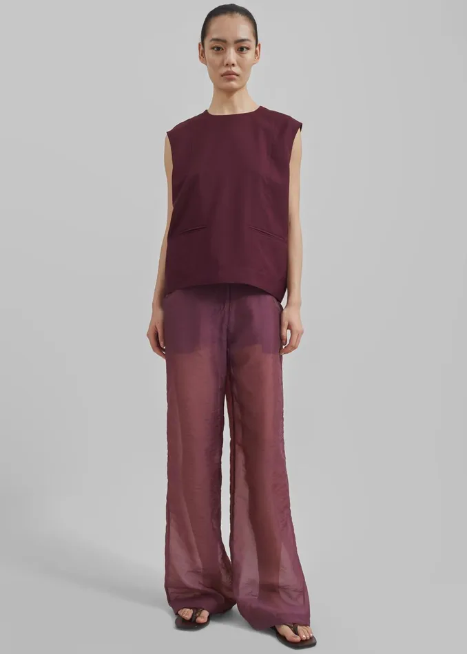 Women Beaune Sleeveless Top 8211 Burgundy The Frankie Shop Tops