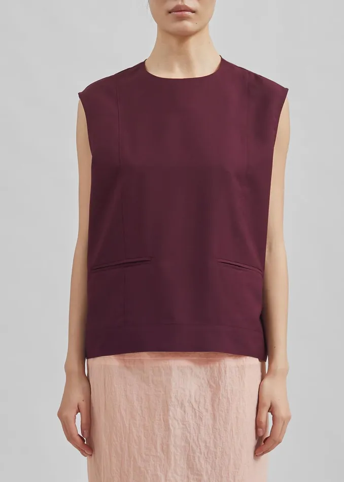 Women Beaune Sleeveless Top 8211 Burgundy The Frankie Shop Tops